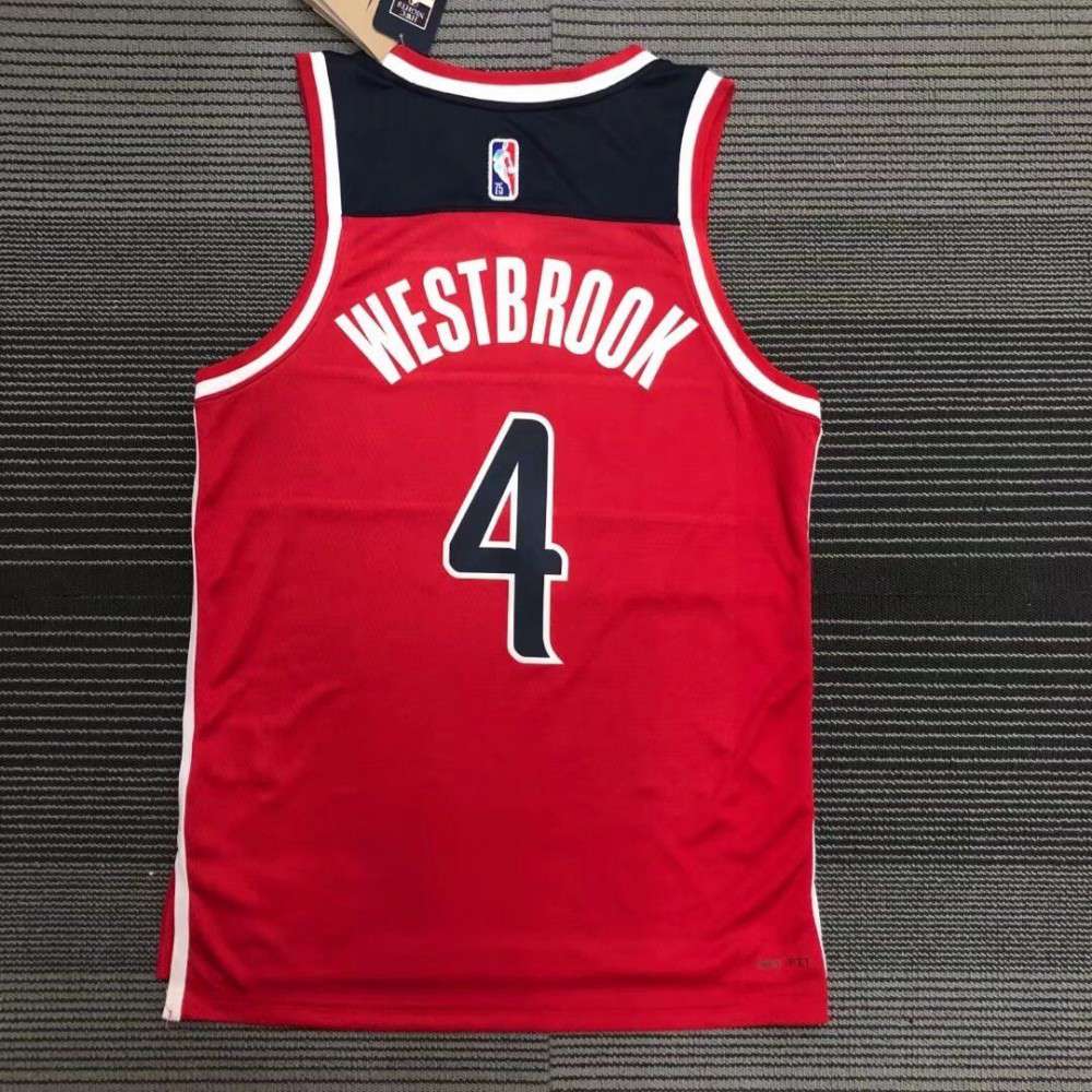 Men's Washington Wizards Russell Westbrook #4 Red 2021/22 Swingman NBA Jersey - Icon Edition-Pro Kit Vault | Brand New 26/27 Sports Jerseys